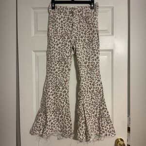 Cheetah flare jeans